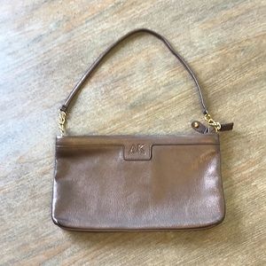 Anne Klein Leather Bronze Short Shoulder Bag
